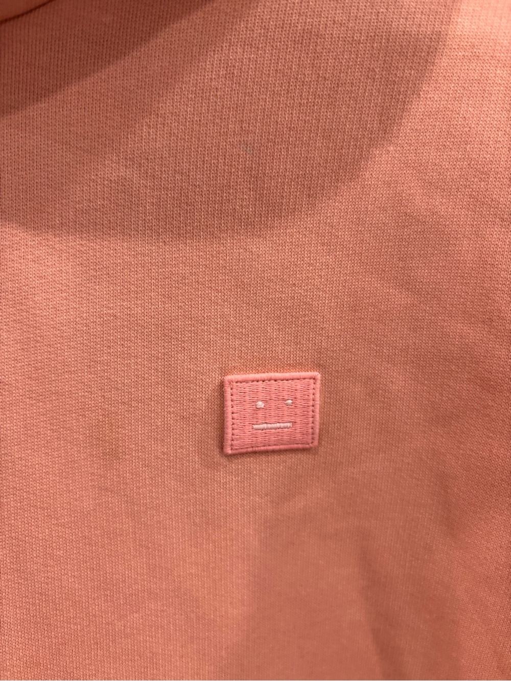 Acne Studios Ferris Face Hoodie Size Large Pink Salmon Peach Size S - Picture 4 of 6